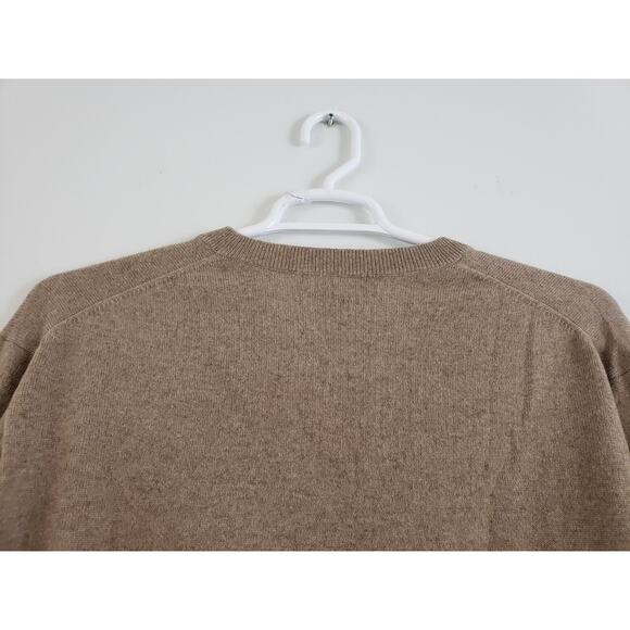(9) Luciano Dante Sweater Mens Size L Cashmere V-Neck Beige Grandpacore - Picture 6 of 7